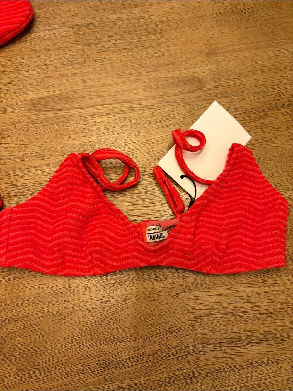 New Triangl MAIA - MATO RED TERRY TOWELLING SCOOP BIKINI SET